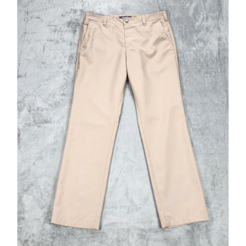 Bluffworks Pants Mens 35x34 Beige Original Relaxed Fit Polyester Chino USA